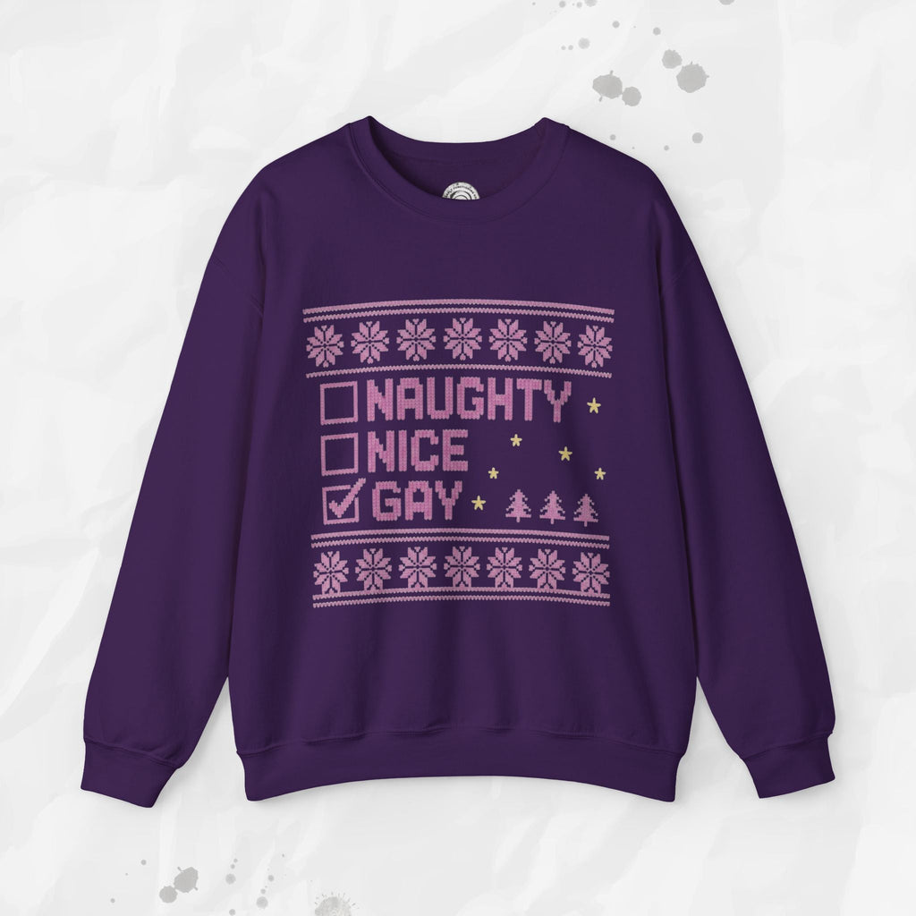 Naughty, Nice, Gay – Crewneck Sweatshirt