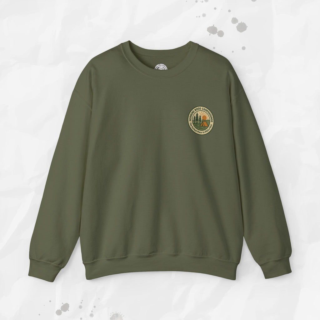 Morning Wood Campgrounds – T-Shirt (Pocket Print)
