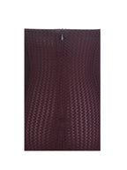 Pluma Maroon Halter Faux-Fur Trimmed Midi Dress