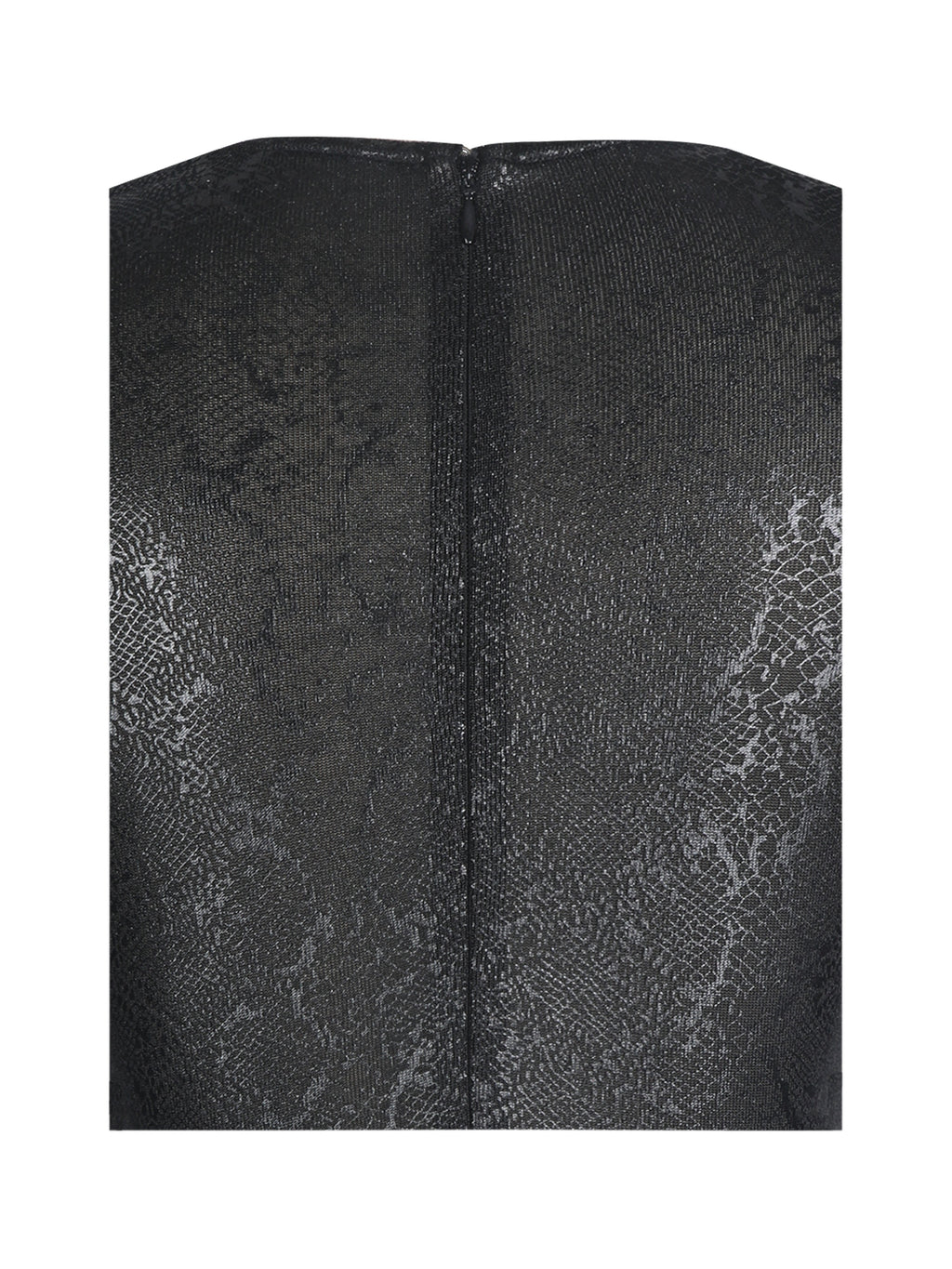 Ilysia Black V-Neck Plunge Snakeskin Mermaid Hem Maxi Dress