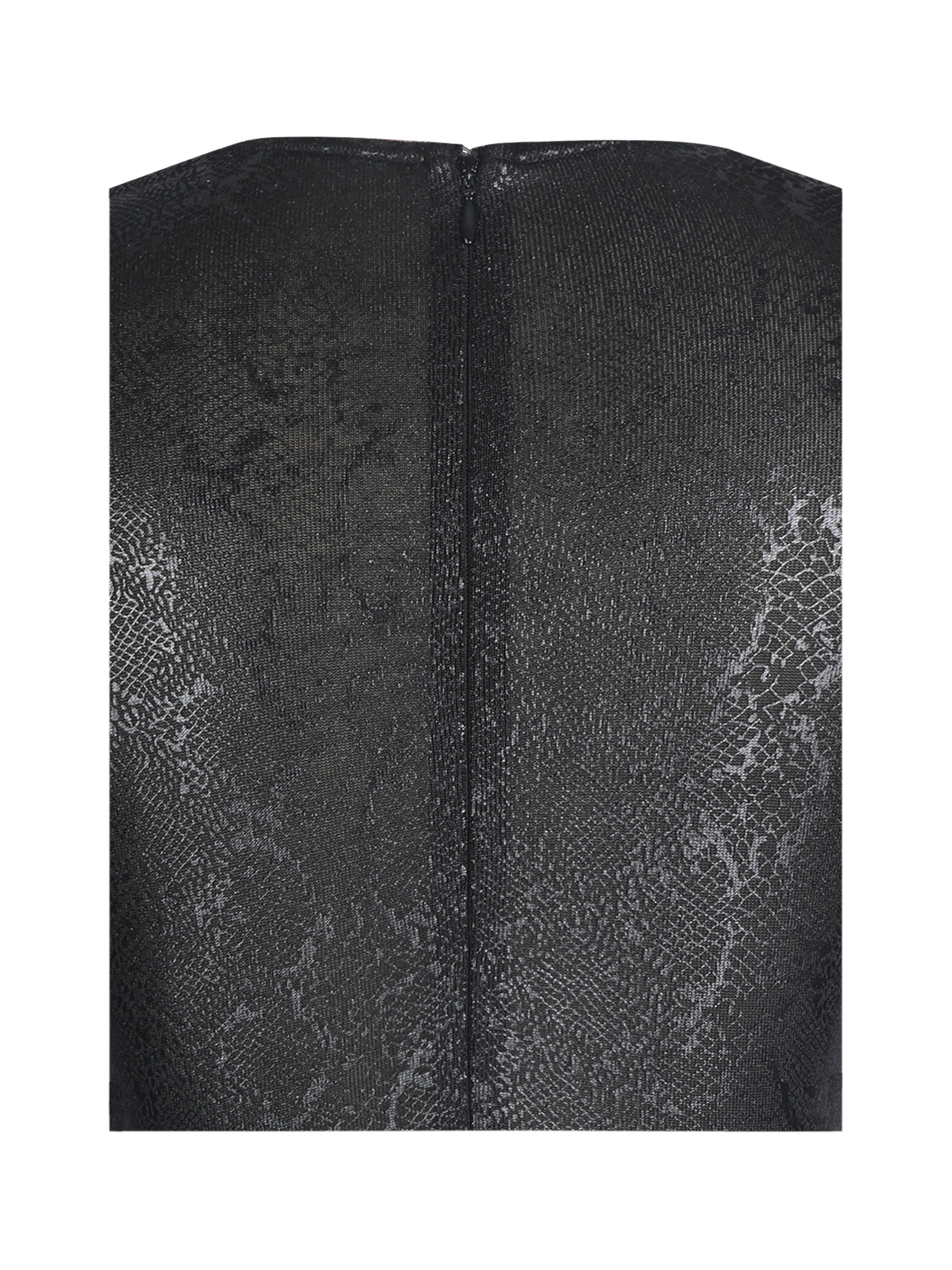 Ilysia Black V-Neck Plunge Snakeskin Mermaid Hem Maxi Dress