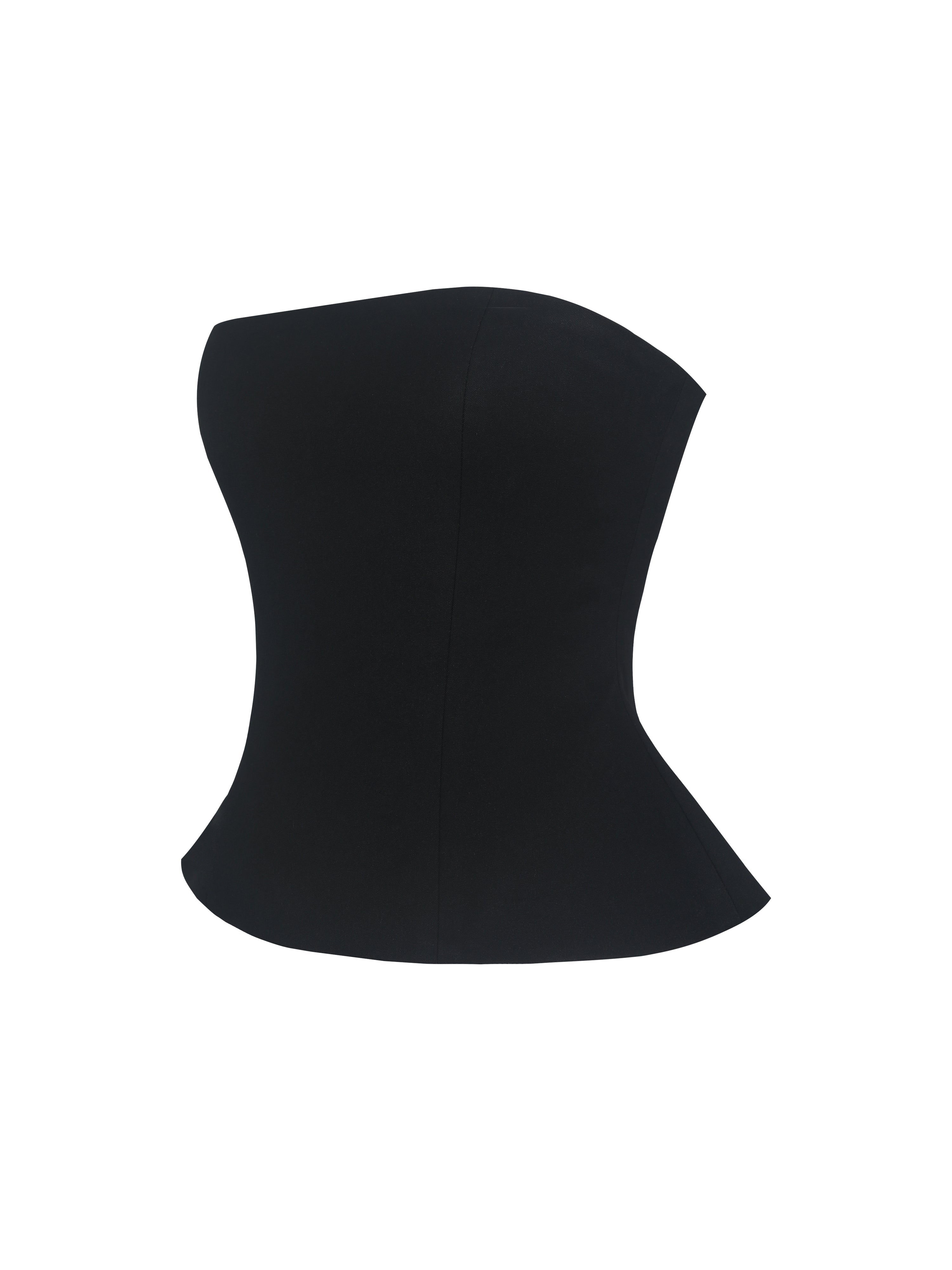Quinette Black Peplum Top with Beaded Asymmetrical Cape