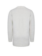 Orla White Wool-Blend Ribbed Knit Cardigan