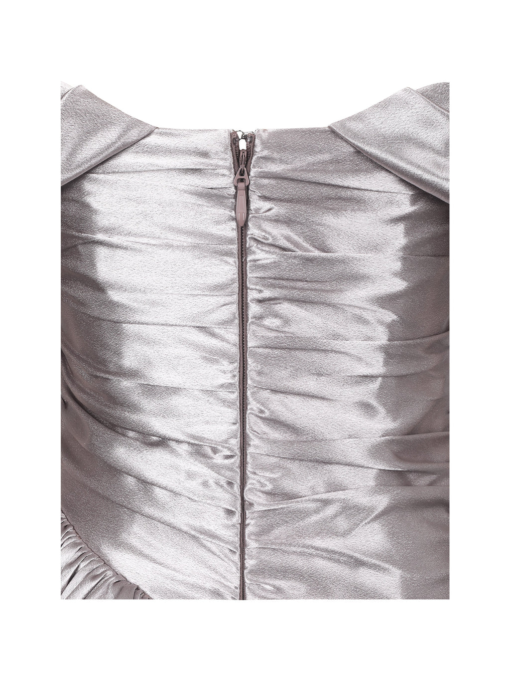 Milena Champagne Ruched Asymmetrical Bubble Mini Dress