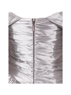 Milena Champagne Ruched Asymmetrical Bubble Mini Dress