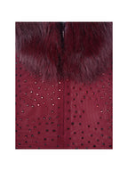 Mellie Burgundy Regular-Length Rhinestone Mesh Low Back Mermaid Gown