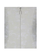 Chelsea Ivory Jacquard Ruched Bust Sweetheart Midi Dress