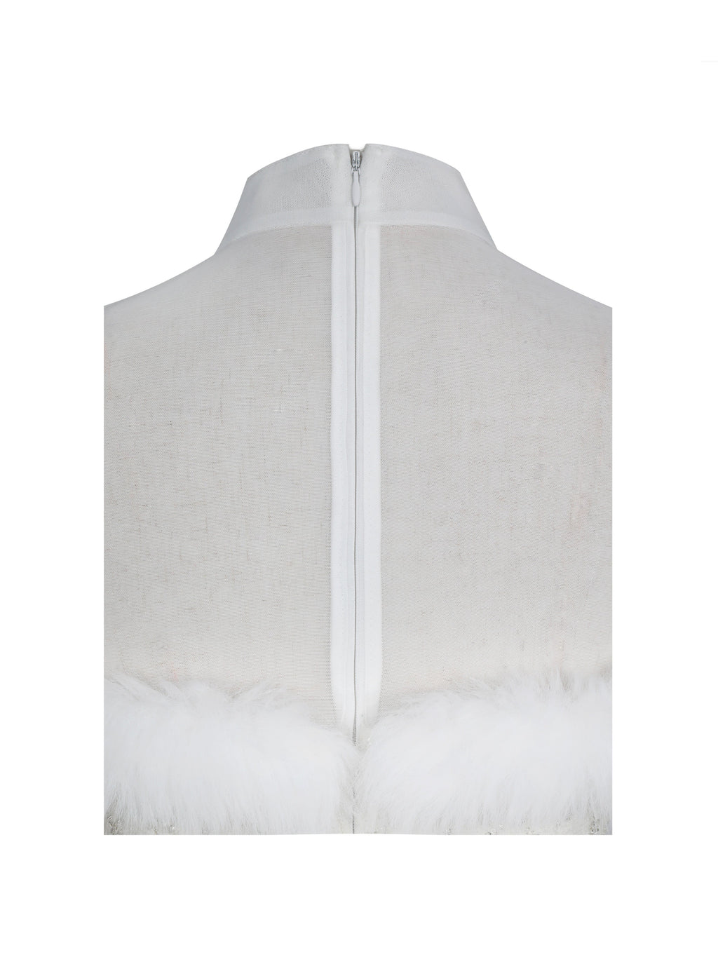 Taylor Ivory Fur Trimmed Beaded Bouclé Mini Dress