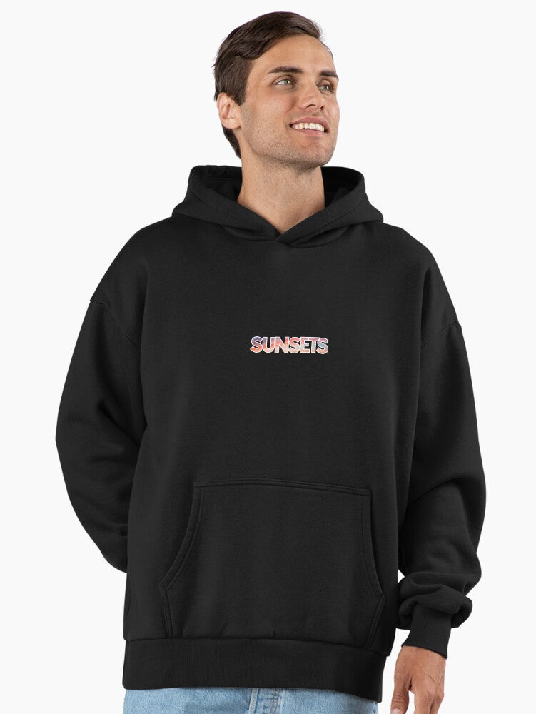 Colorful Sunsets Hoodie - Premium Oversized Vibrant Graphic Wear Black