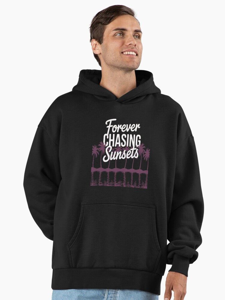 Cool Chasing Sunsets Hoodie - Premium Oversized Retro Graphic Gear Black