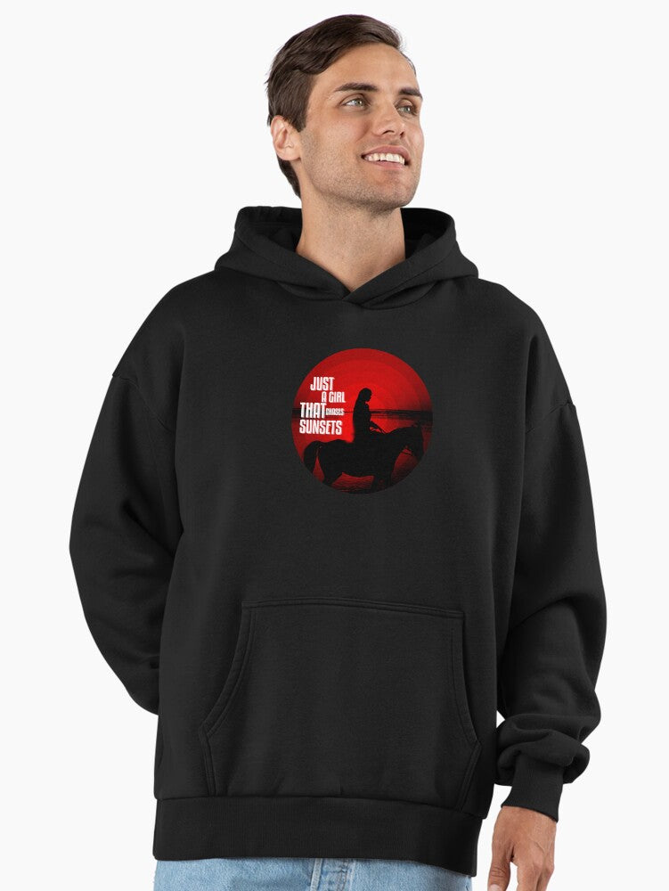Cool Just A Girl That Chases Sunsets Hoodie Black