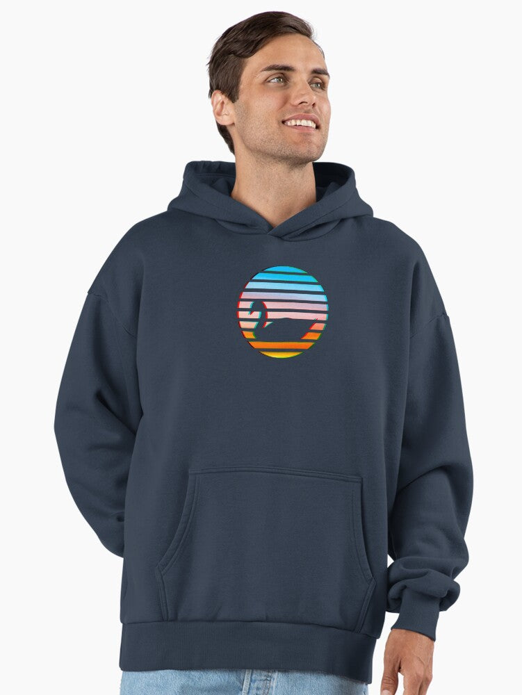 Duck Hello Human Funny Print Premium Oversized Hoodie Midnight Navy